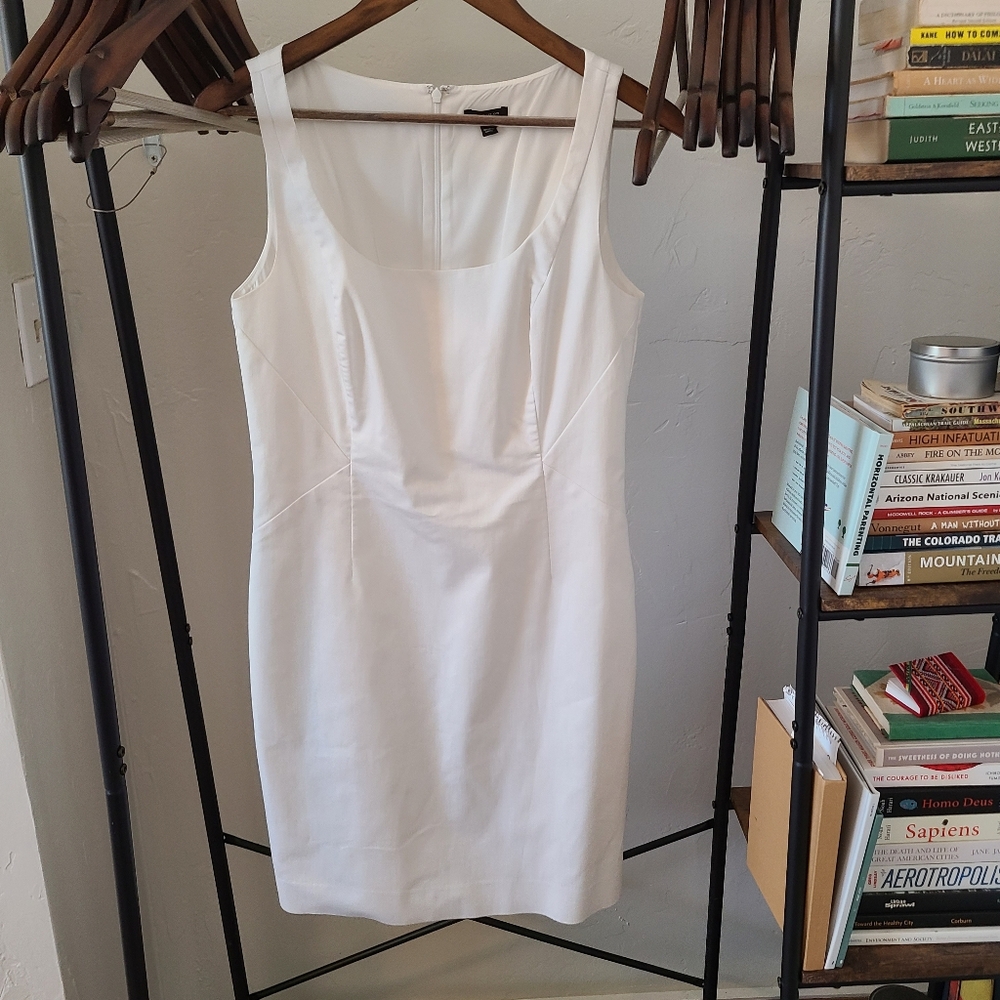 Ann Taylor crisp white sheath dress
